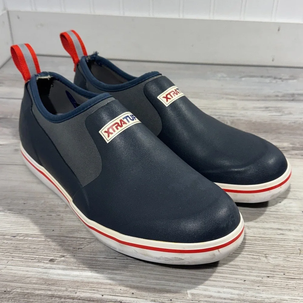 Xtratuf  Men's Waterproof Deck Shoes Size 8‎ Navy Blue Rainboots Low Top